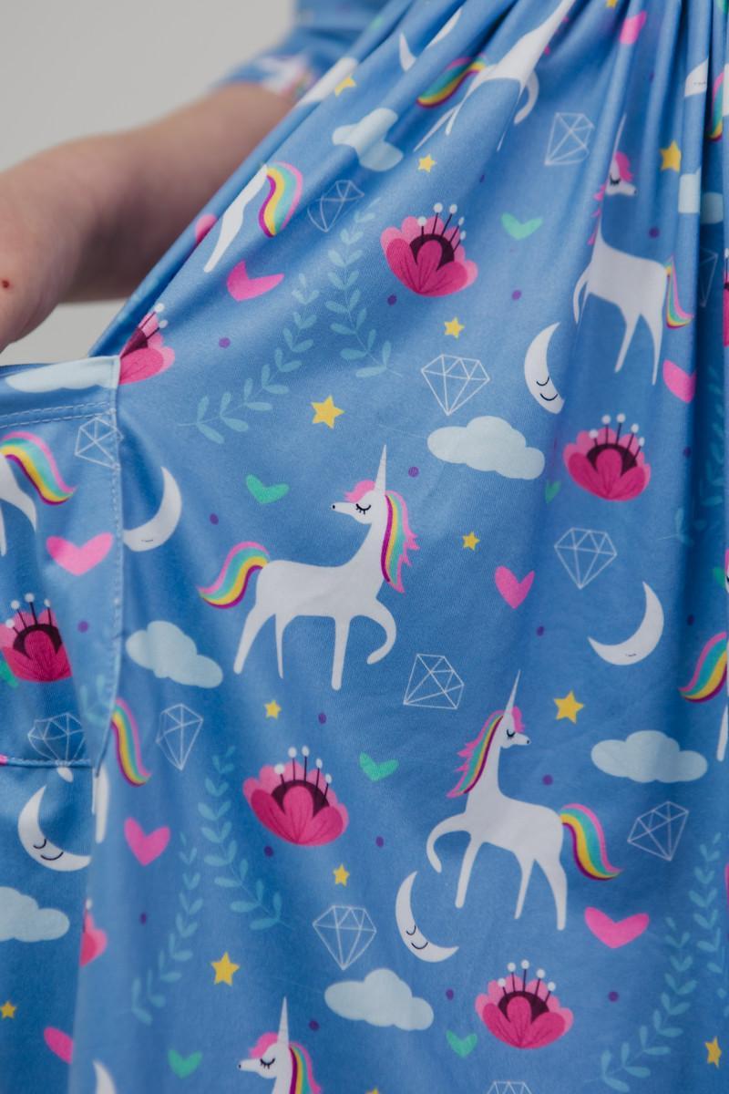 Blue Moon Unicorn Pocket Twirl Dress