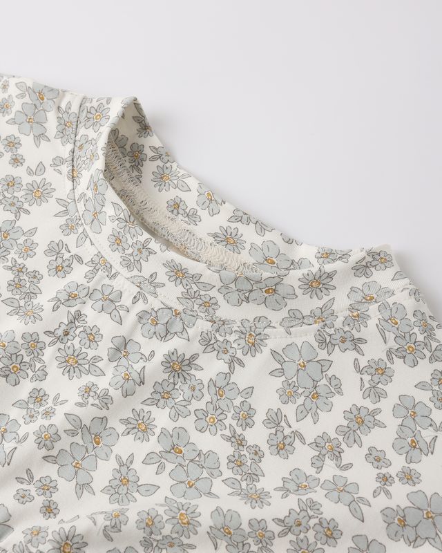 Blue Floral Bamboo Babydoll Dress