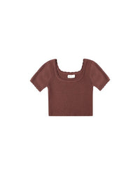 Tween Burgundy Scallop Tee