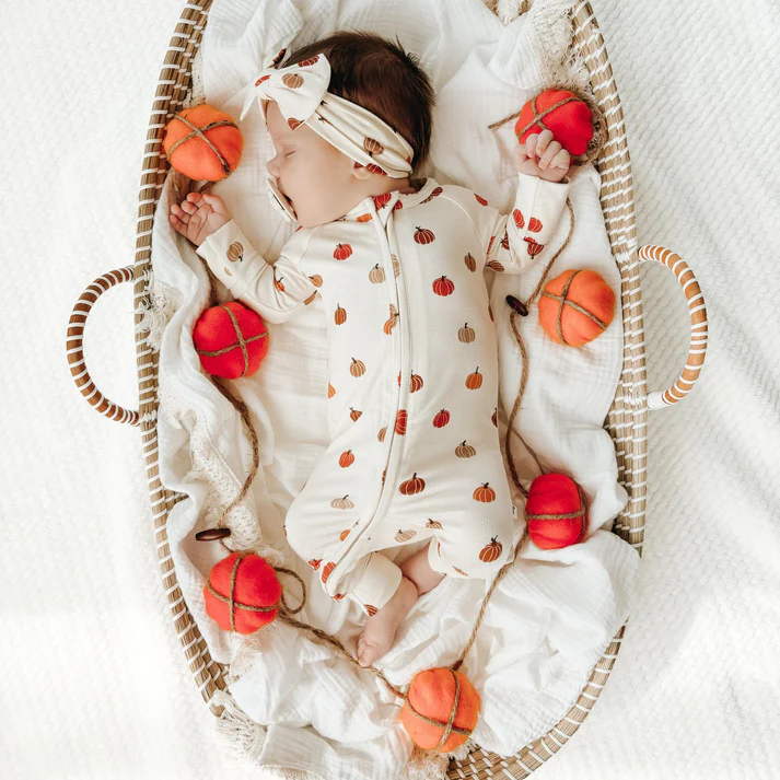 Pumpkins Bamboo Zip Romper