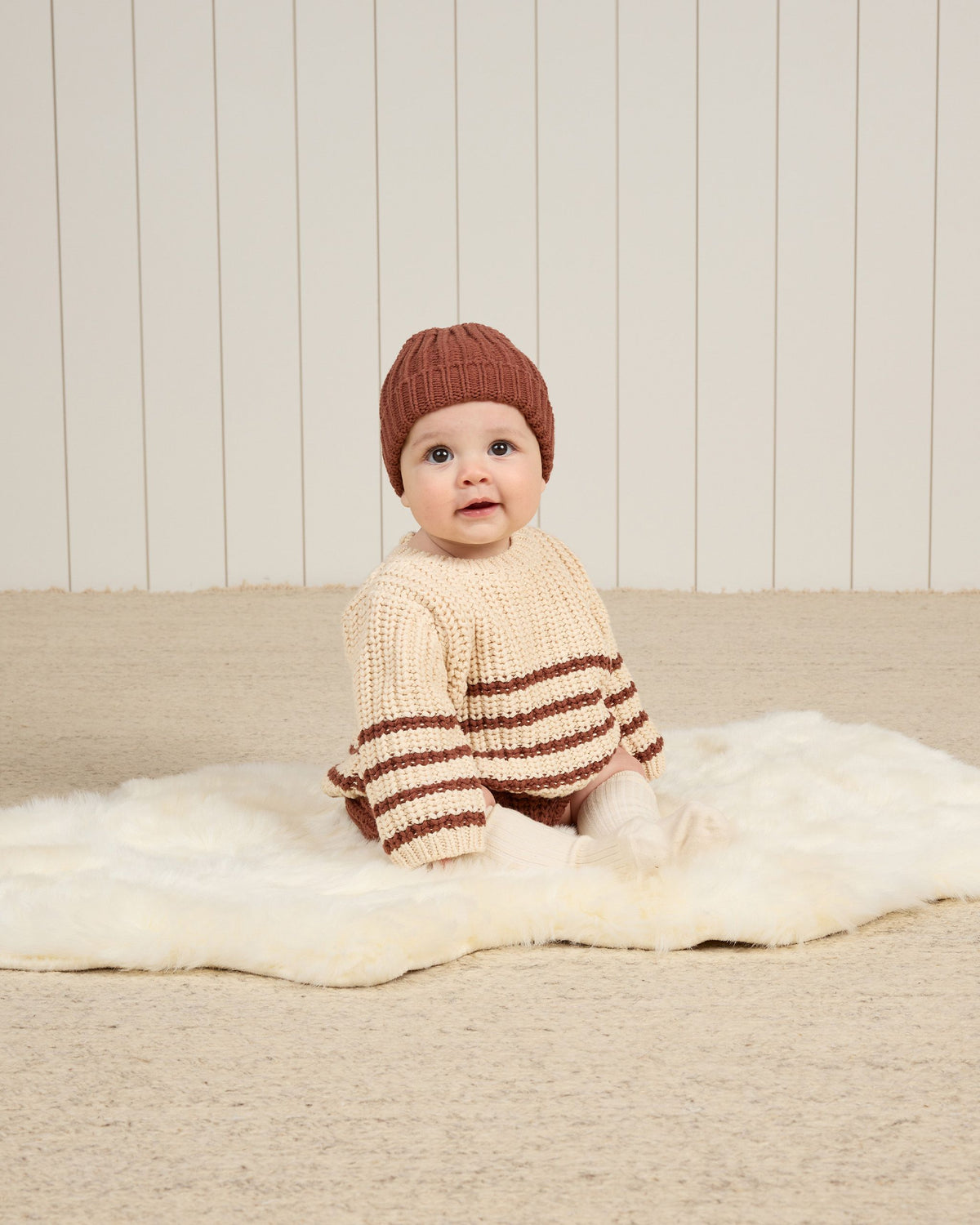 Cranberry Stripe Knit Sweater