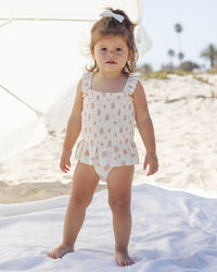 Garden Rose Smocked One-Piece Swimsuit