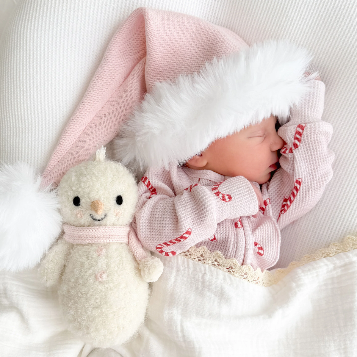 Blush Baby Snowman Knitted Doll