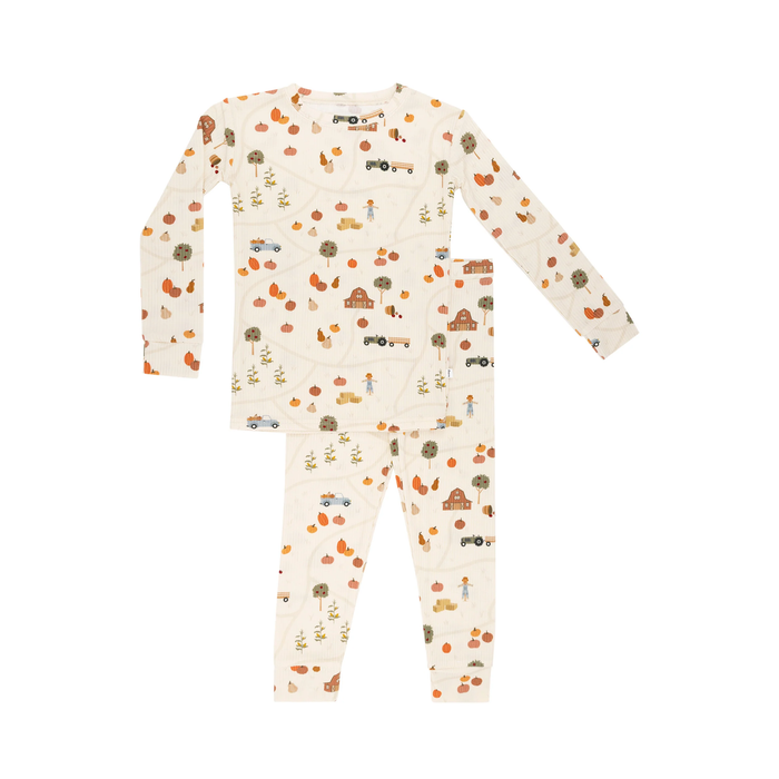 Pumpkin Patch Small Ribbed Pajama Set
