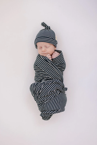 Navy Stripe Bamboo Swaddle