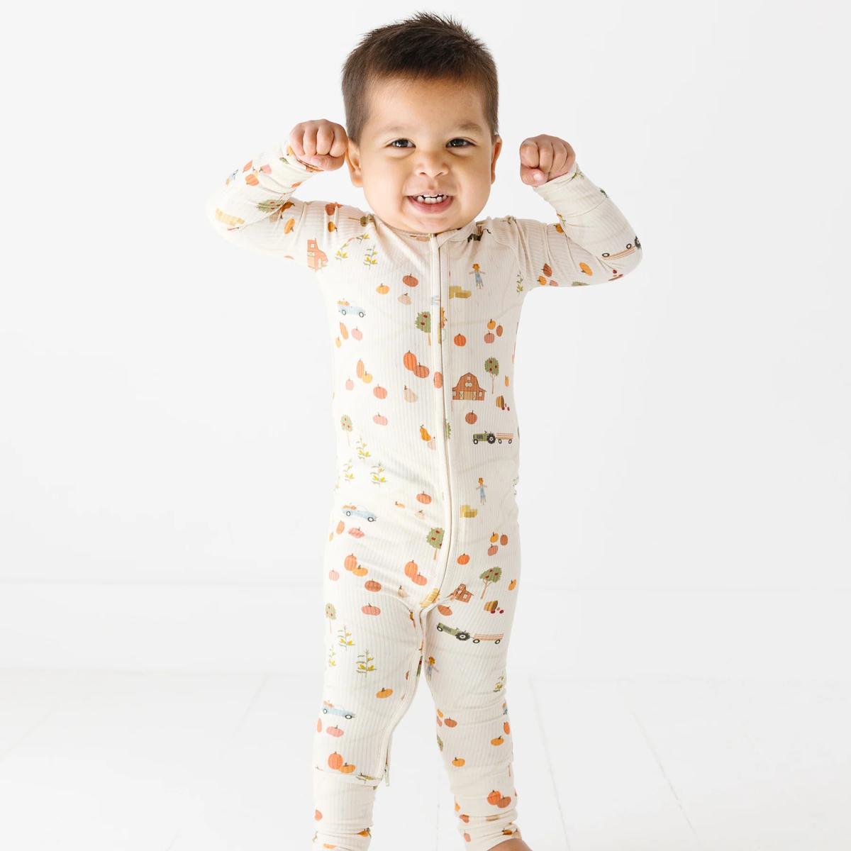 Pumpkin Patch Small Ribbed Zip Romper