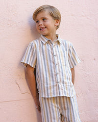 Valencia Stripe Collared Short Sleeve Shirt