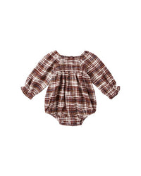 Burgundy Plaid Adelaide Romper