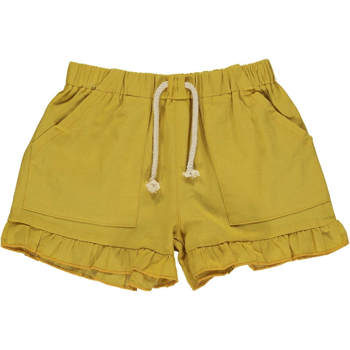 Gold Brynlee Ruffle Shorts