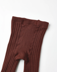 Burgundy Ribbed Tights