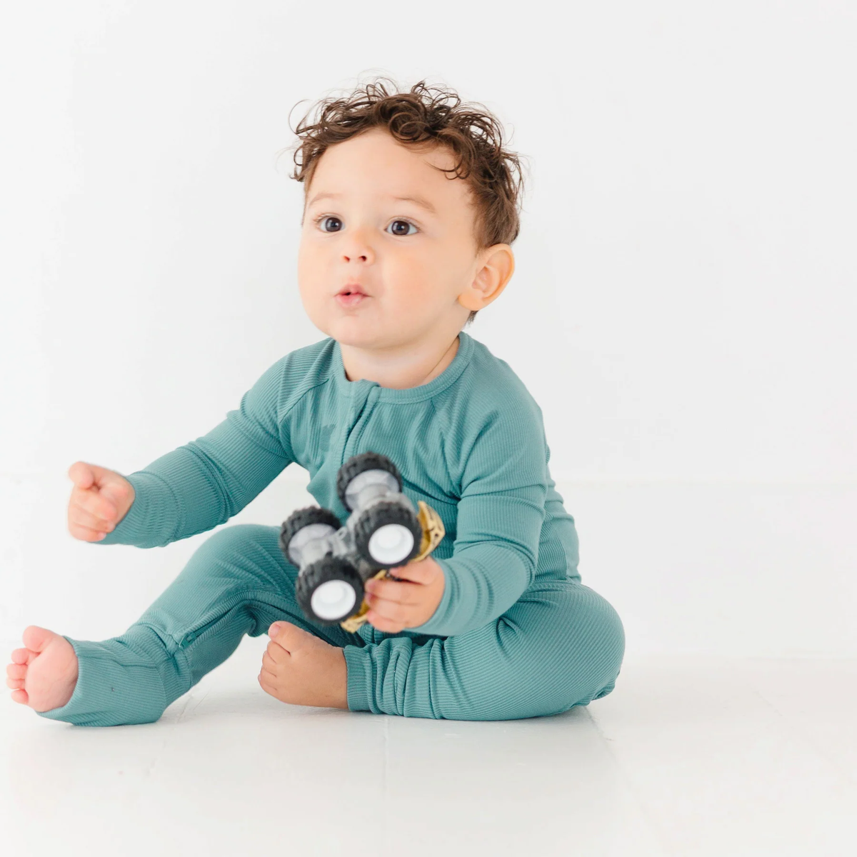 Glacier Blue Bamboo Zip Romper