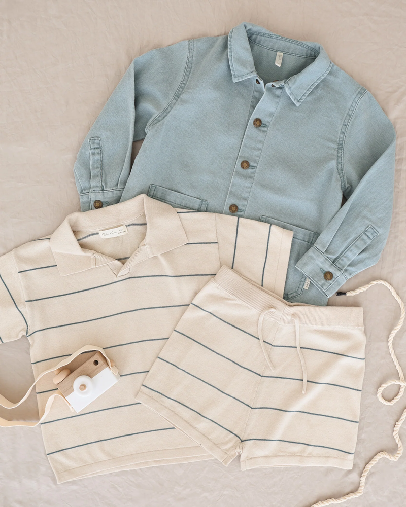 Blue Stripe Chandler Knit Short