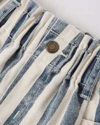 Navy Stripe Denim Mini Skirt