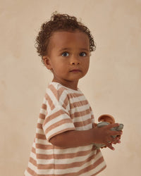 Latte Stripe Terry Tee + Short Set