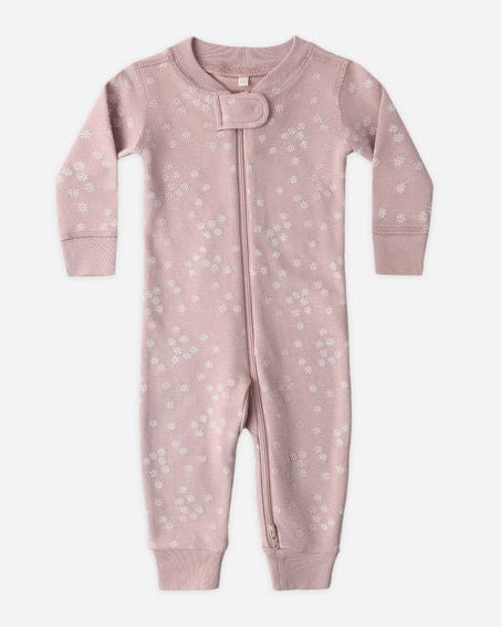 Pink baby onesie with star pattern on a white background