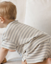 Sky Stripe Waffle Tee + Short Set