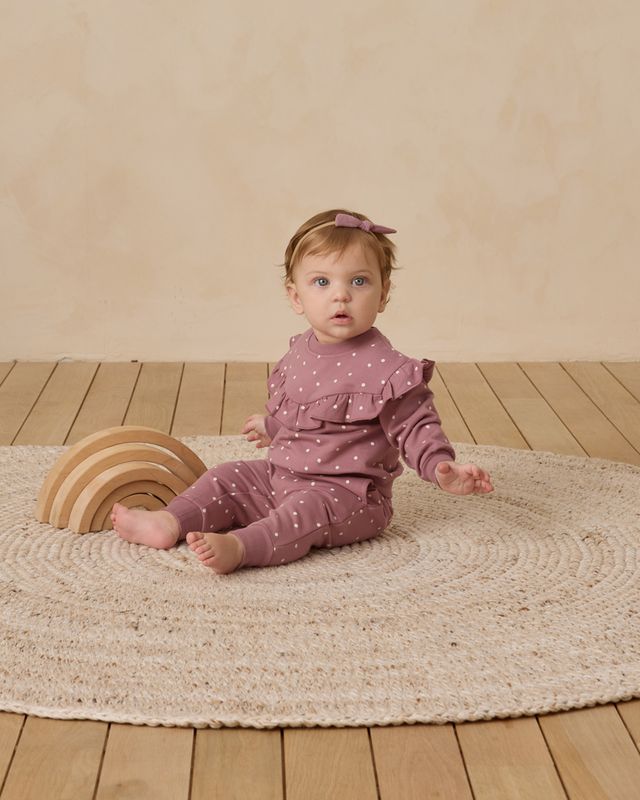Polka Dot Ruffle Sweatshirt