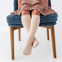 Vanilla Cable Knit Knee High Socks