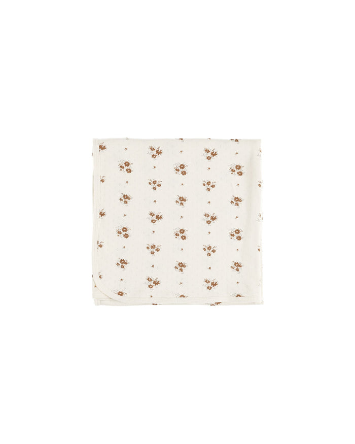 Autumn Flora Pointelle Baby Blanket