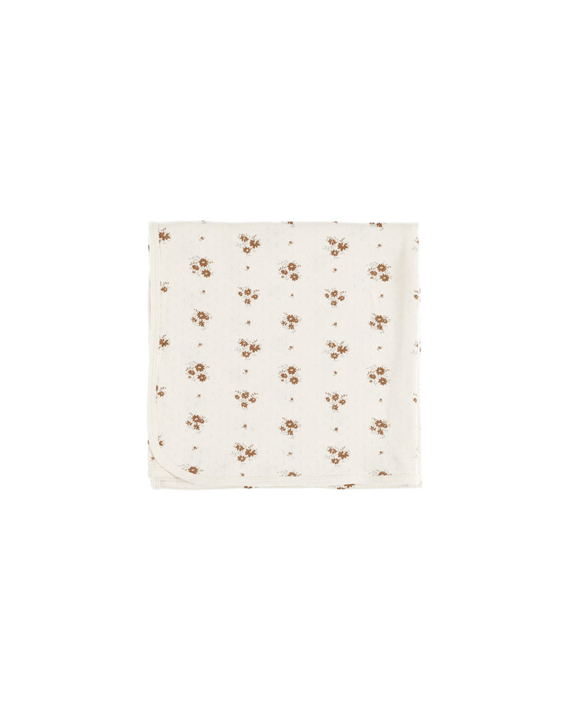 Autumn Flora Pointelle Baby Blanket