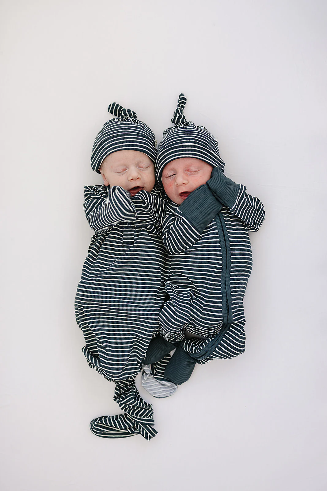 Navy Stripe Bamboo Knot Gown