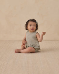 Sage Ruffled Tulip Top + Bloomer Set