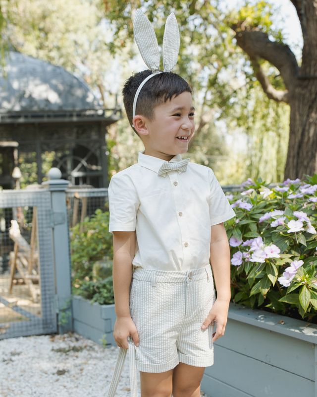 Sky Stripe Suspender Short