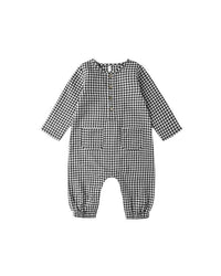 Black Gingham Woven Jumpsuit
