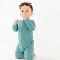 Glacier Blue Bamboo Zip Romper