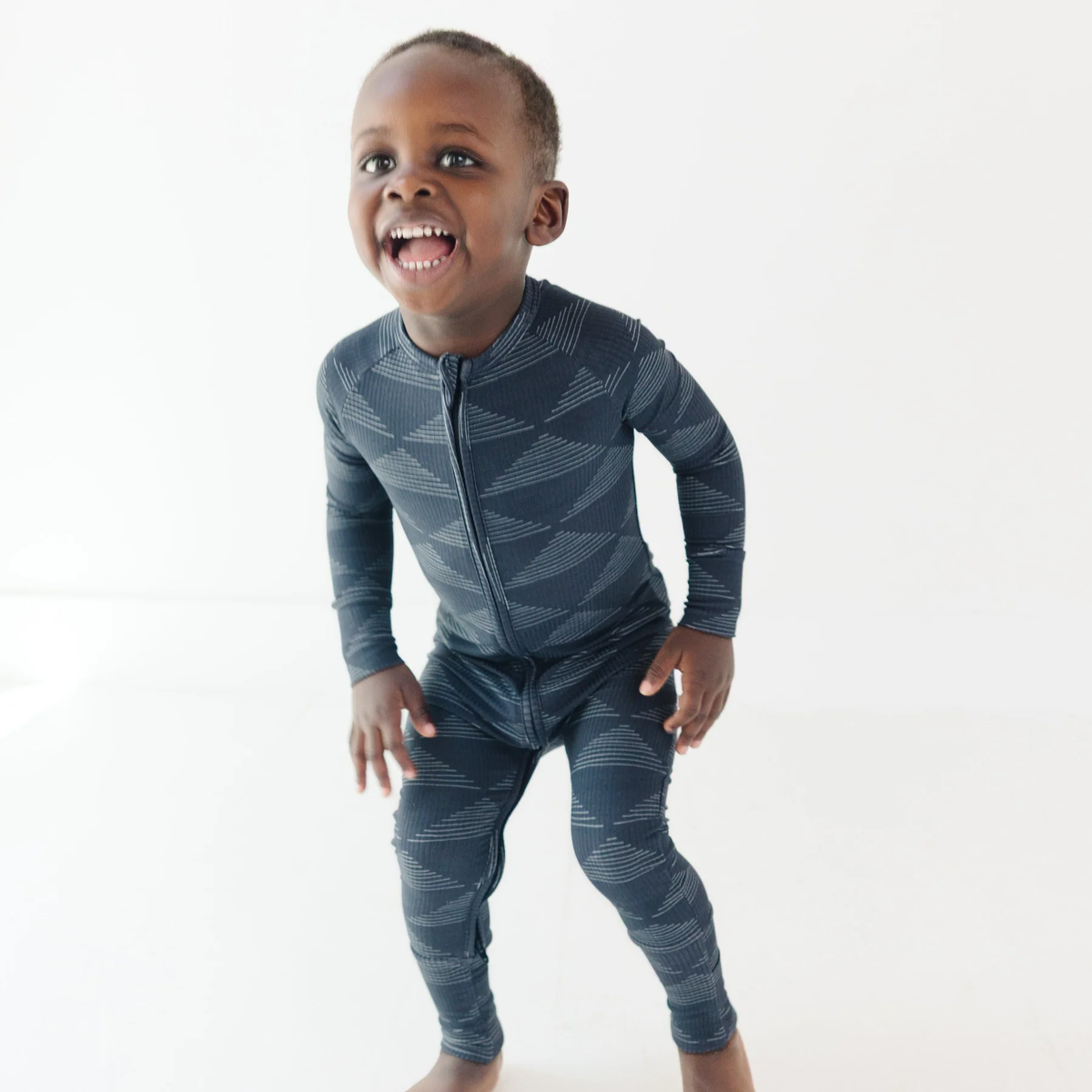 Triangles Small Ribbed Zip Romper
