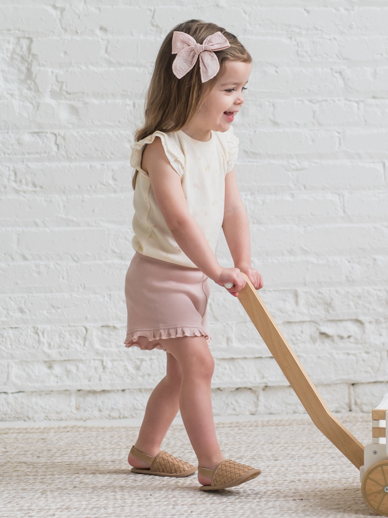 Rose Lydia Ribbed Ruffle Short