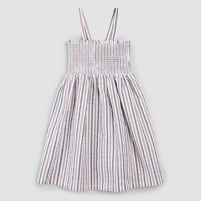 Striped Seersucker Smocked Tank Dress