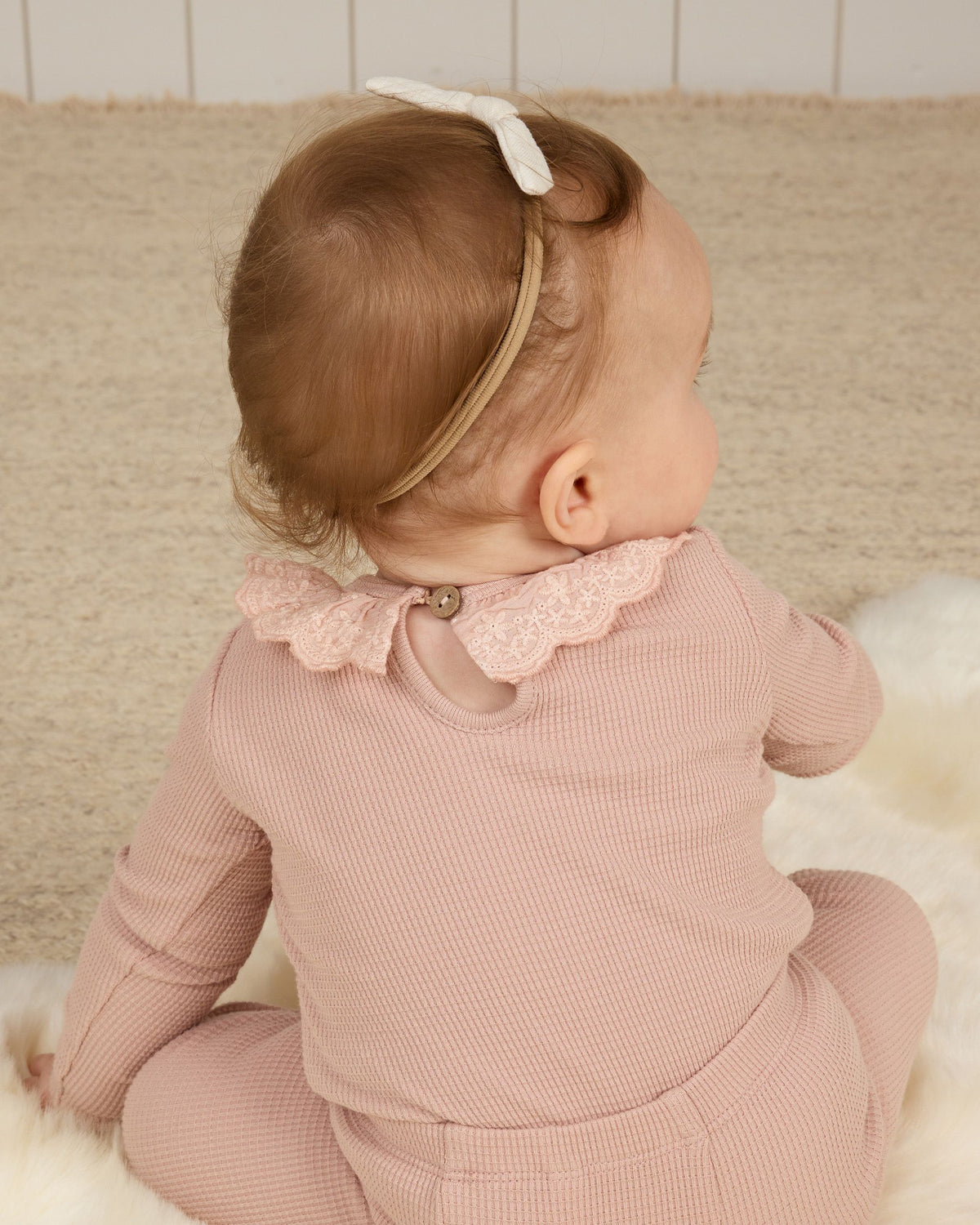 Blush Ruffle Collar Bodysuit