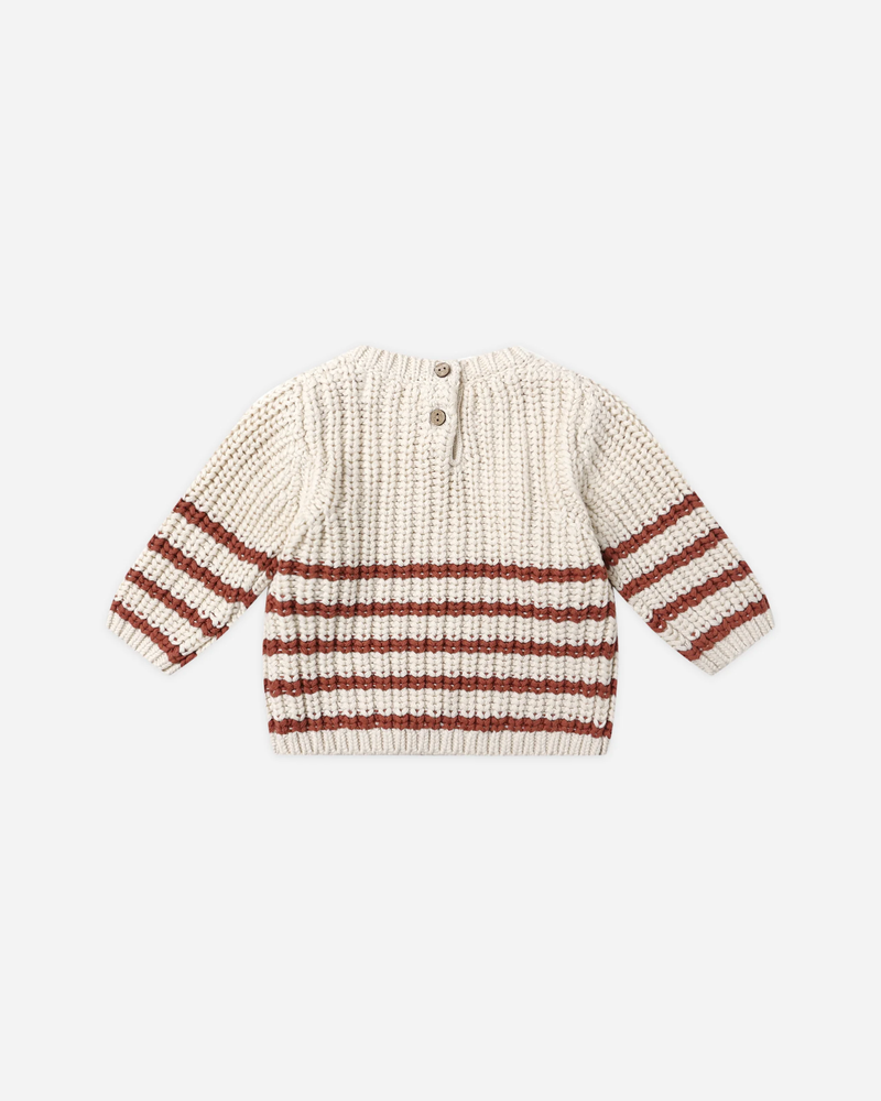 Cranberry Stripe Knit Sweater
