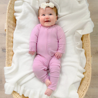 Lilac Mist Bamboo Zip Romper