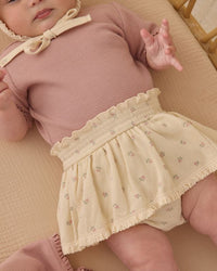 Mauve Ditsy Waffle Skirted Bloomer