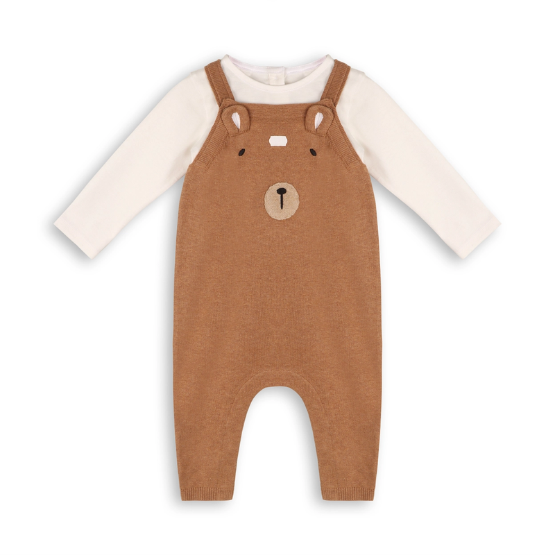 Bear Knitted Overall Set