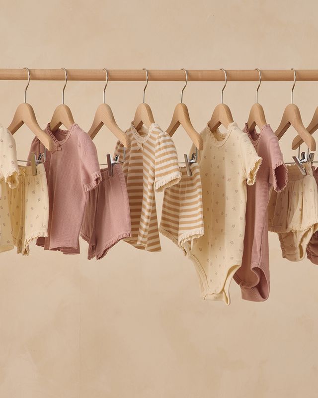 Mauve Ditsy Waffle Short Sleeve Bodysuit