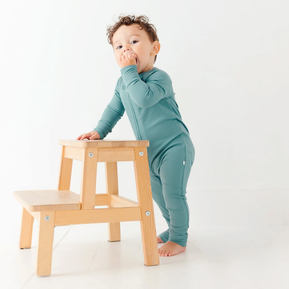 Glacier Blue Bamboo Zip Romper