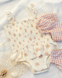 Garden Rose Smocked One-Piece Swimsuit