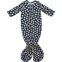 Navy Daisy Bamboo Knot Gown