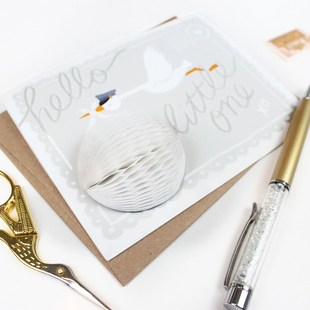 Stork Pop-Up Greeting Card