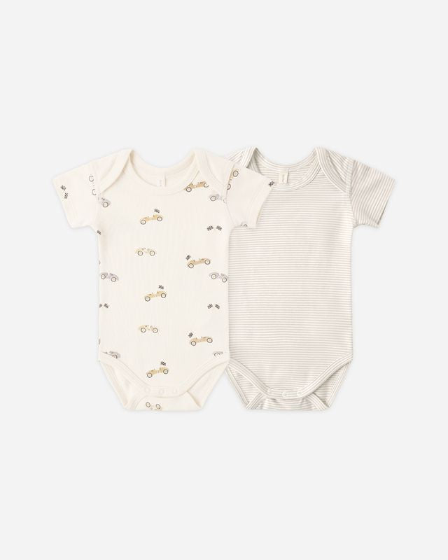 Race Car + Oat Stripe Bodysuit 2pk