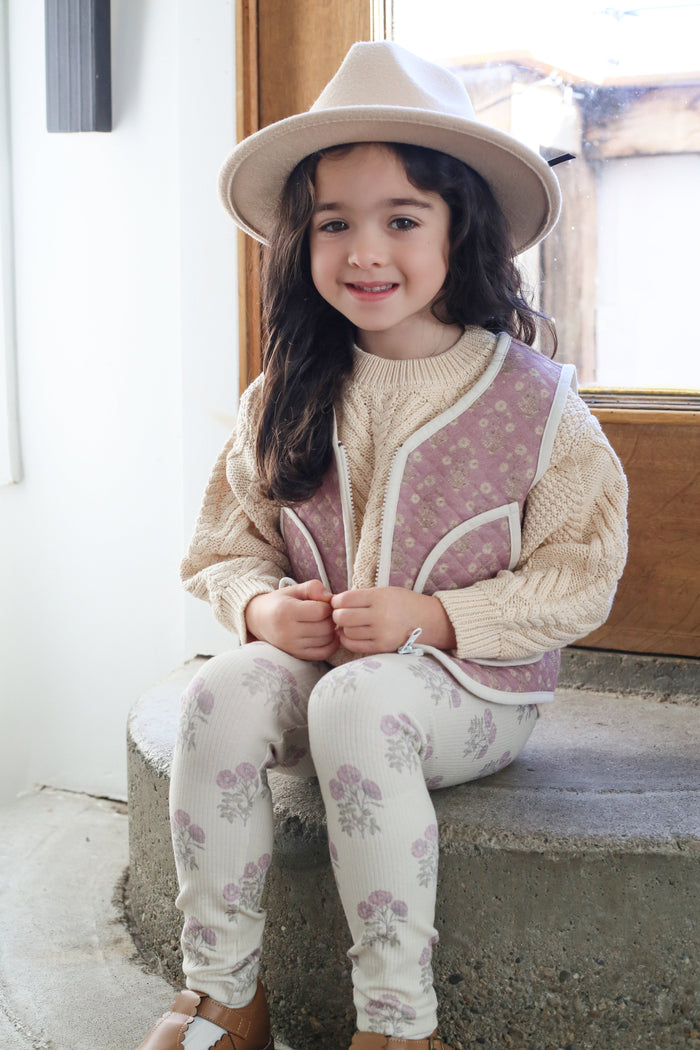 Rose Floral Quilted Vest