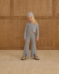 Dusty Blue Knit Button Top