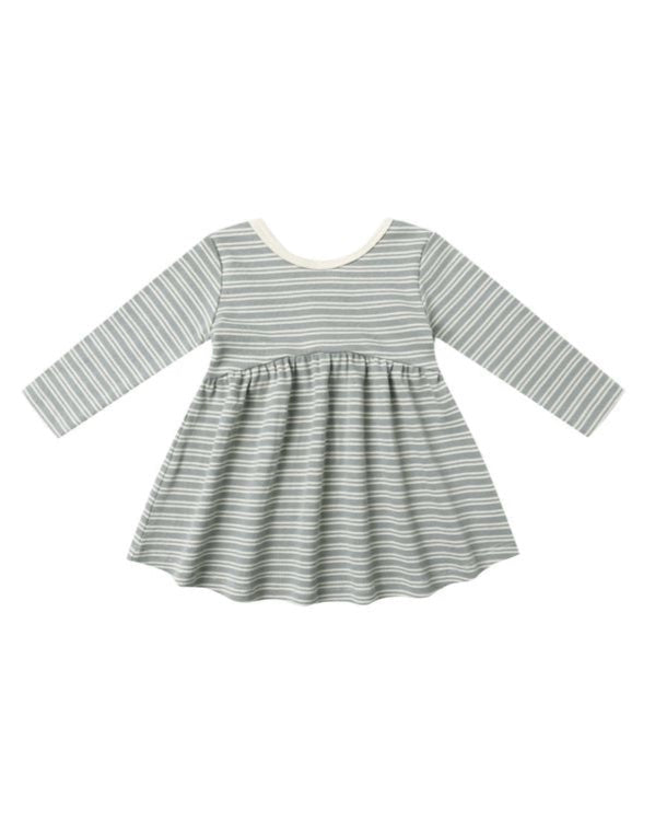 Steel Blue Stripe Ribbed Dress