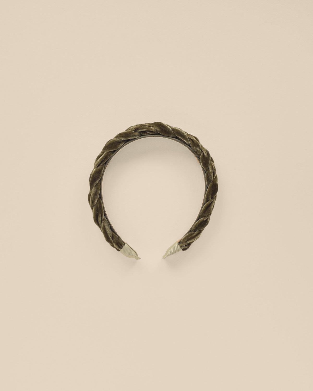 Olive Velvet Braided Headband