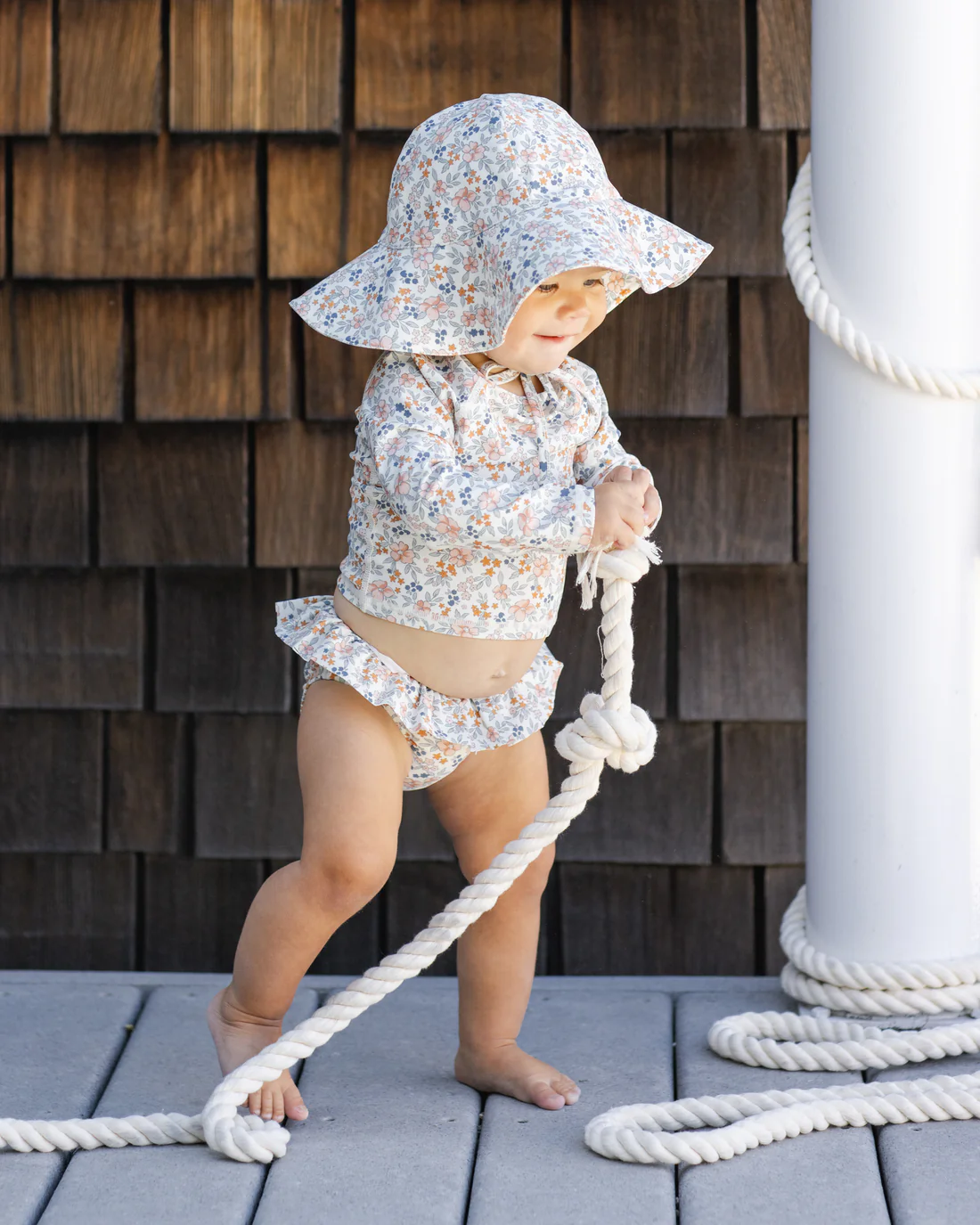 Flower Field Floppy Swim Hat