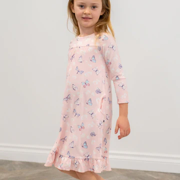 Pink Daisy Butterfly Night Gown