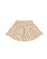 Grapefruit Stripe Smocked Mini Skirt